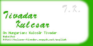 tivadar kulcsar business card